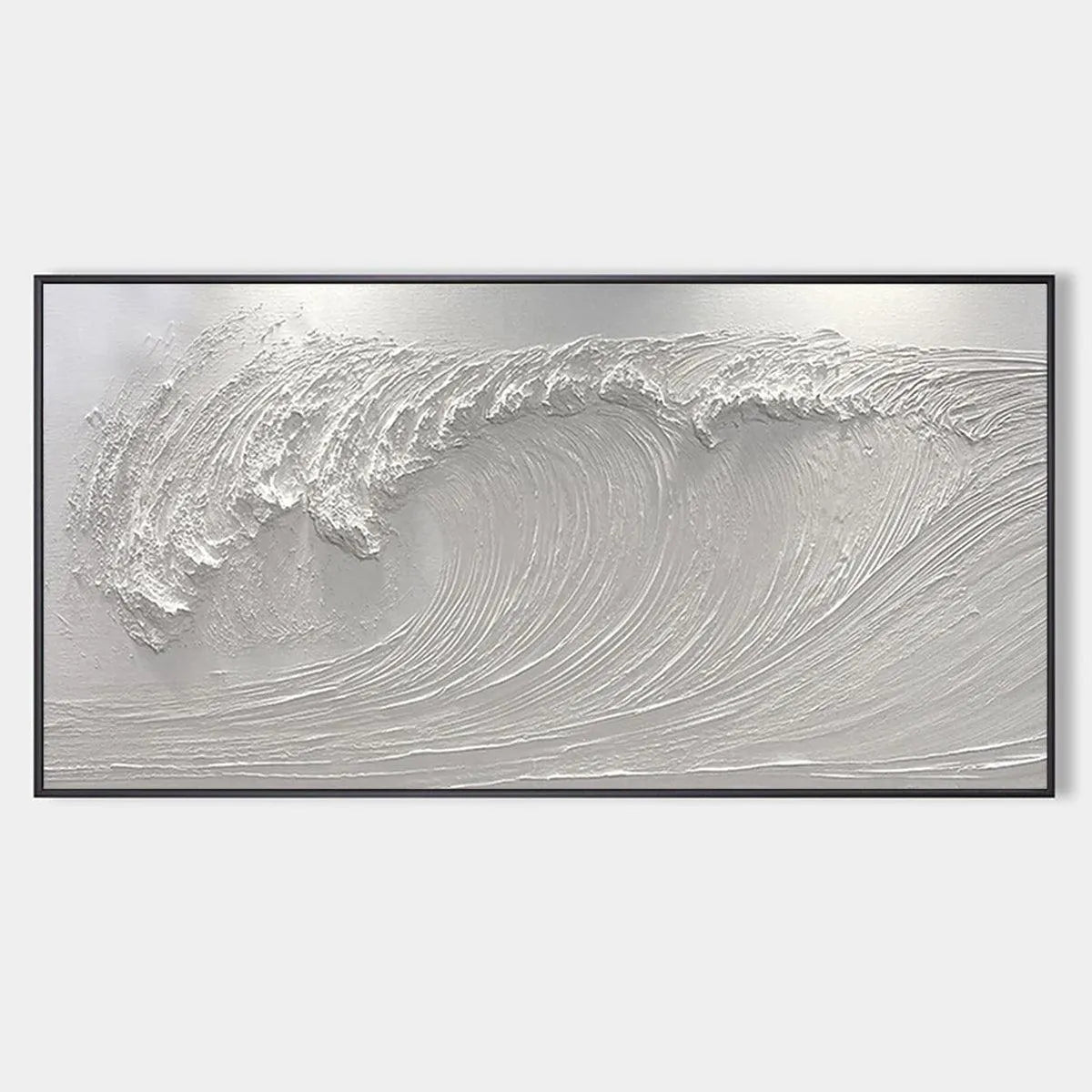 Textured White Wave Painting