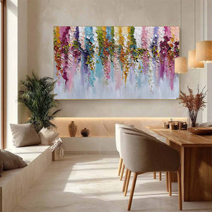 Floral Cascade Heavy Texture Abstract Floral Oil Painting Wall Art