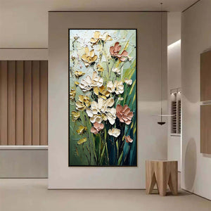 GARDEN SERENADE: Textured Impasto Painting of a Wildflower Meadow