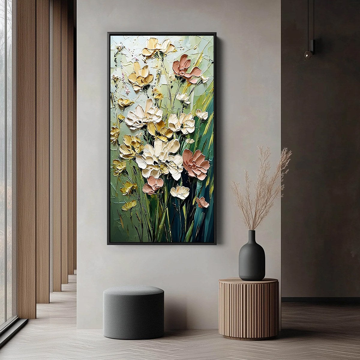 GARDEN SERENADE: Textured Impasto Painting of a Wildflower Meadow