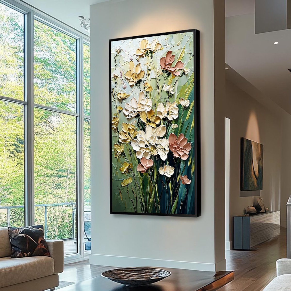 GARDEN SERENADE: Textured Impasto Painting of a Wildflower Meadow