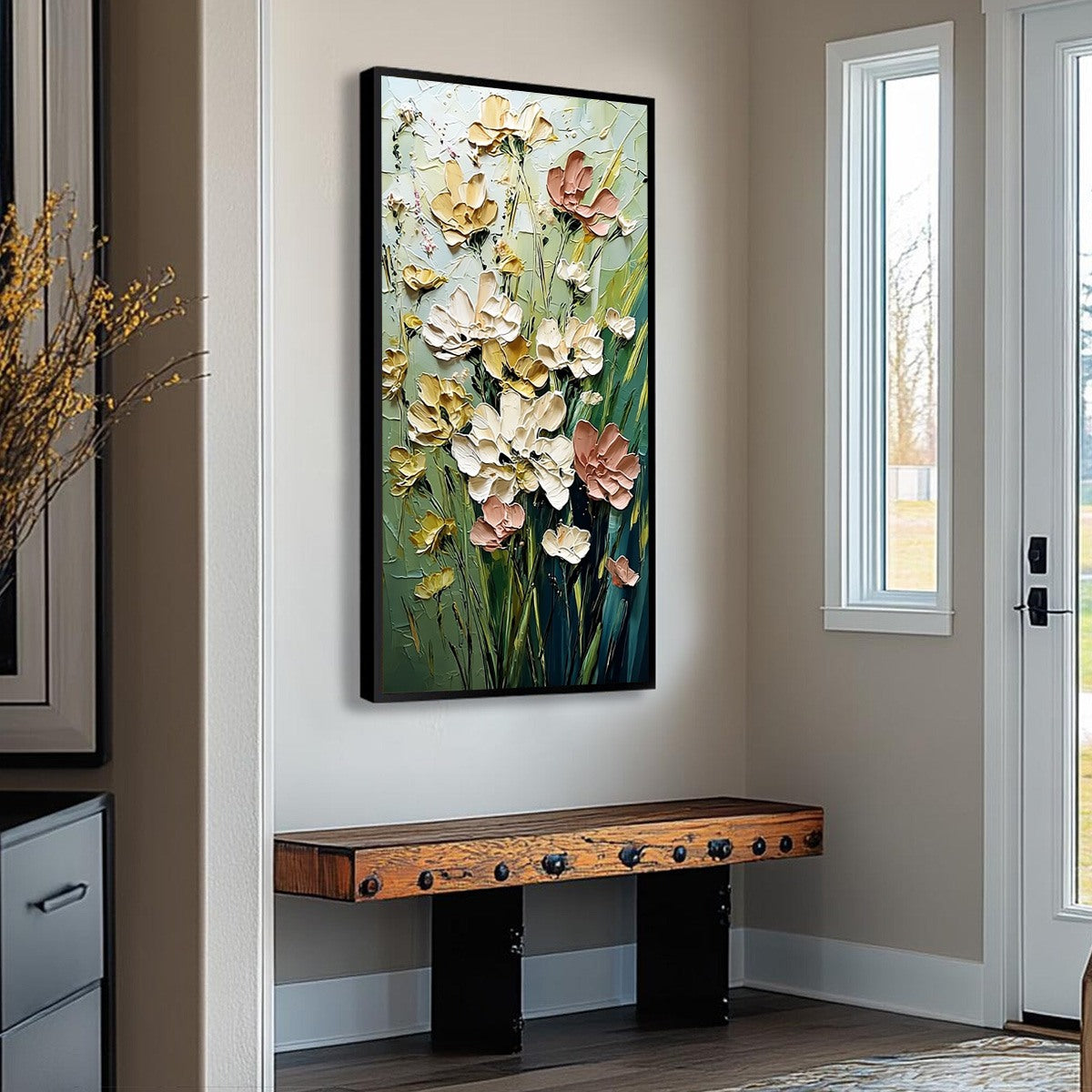 GARDEN SERENADE: Textured Impasto Painting of a Wildflower Meadow