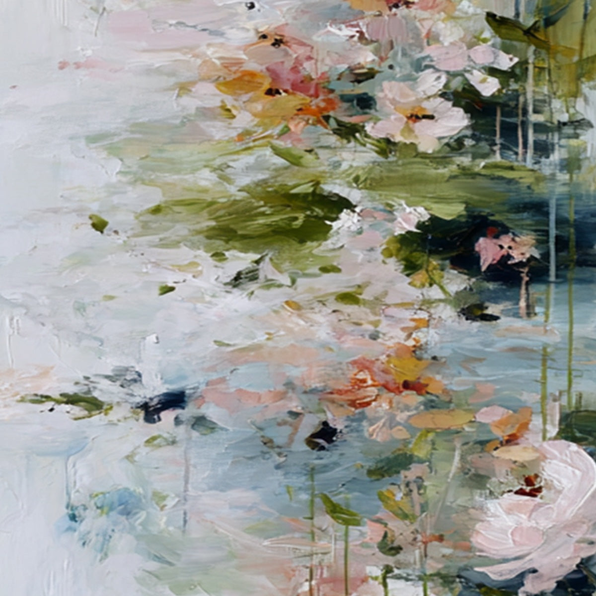 GARDEN REVERIE: Abstract Impressionist Floral Diptych Painting