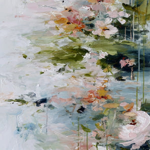 GARDEN REVERIE: Abstract Impressionist Floral Diptych Painting