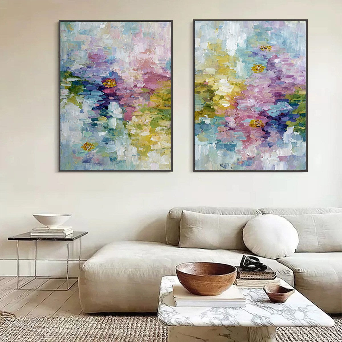 GARDEN REVERIE: Colorful Abstract Floral Impasto Painting Set