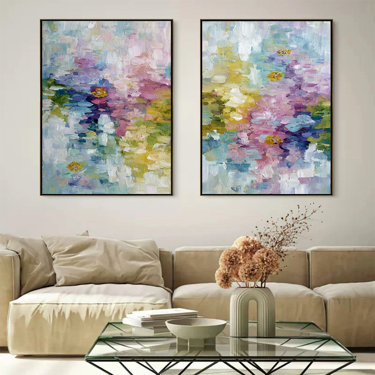 GARDEN REVERIE: Colorful Abstract Floral Impasto Painting Set