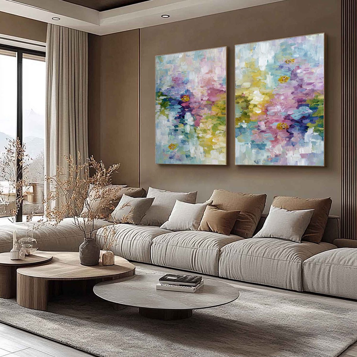 GARDEN REVERIE: Colorful Abstract Floral Impasto Painting Set