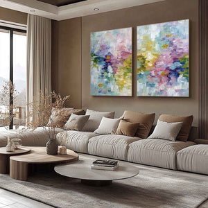 GARDEN REVERIE: Colorful Abstract Floral Impasto Painting Set
