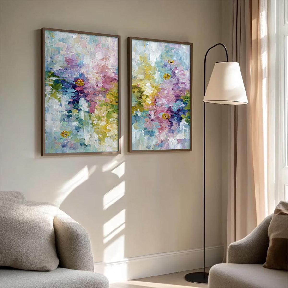 GARDEN REVERIE: Colorful Abstract Floral Impasto Painting Set