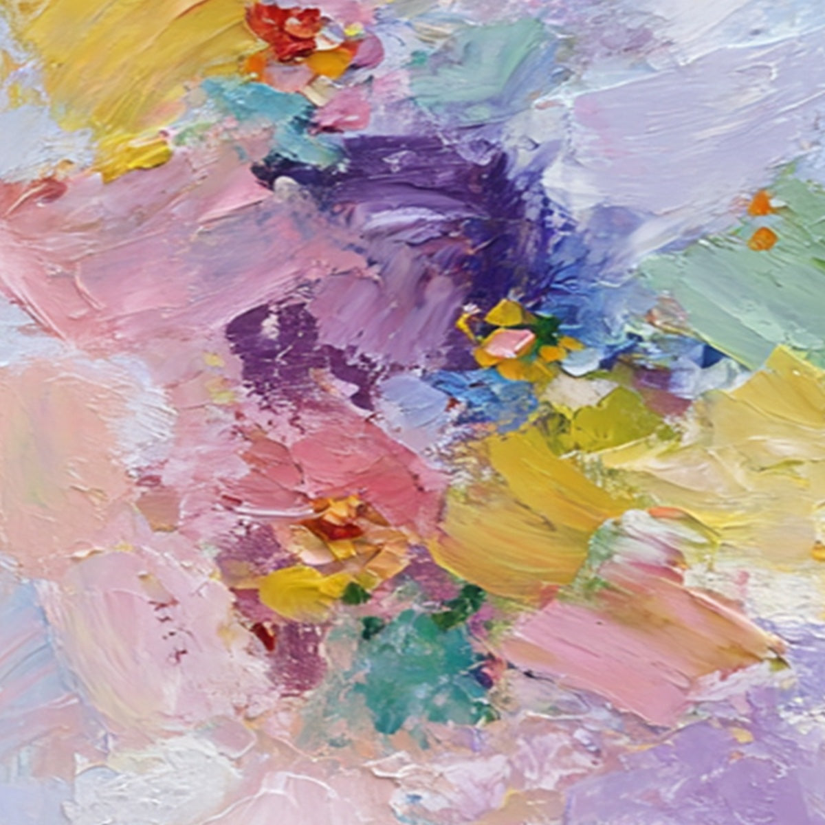 GARDEN REVERIE: Colorful Abstract Floral Impasto Painting Set of 2