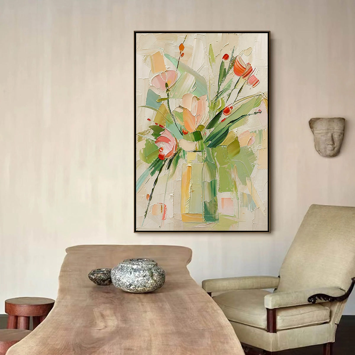 GARDEN'S BREATH: Textured Impasto Floral Still Life Oil Painting
