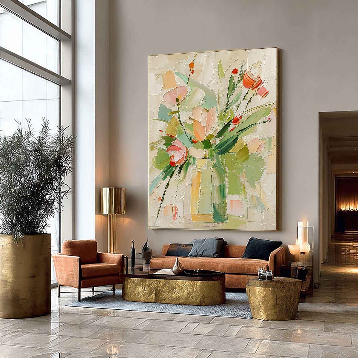 GARDEN'S BREATH: Textured Impasto Floral Still Life Oil Painting