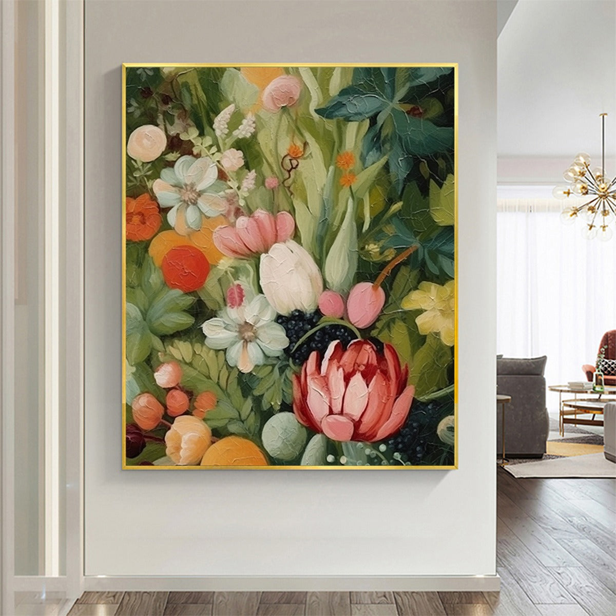 GARDEN'S GRACE: Textured Floral Still Life Oil Painting