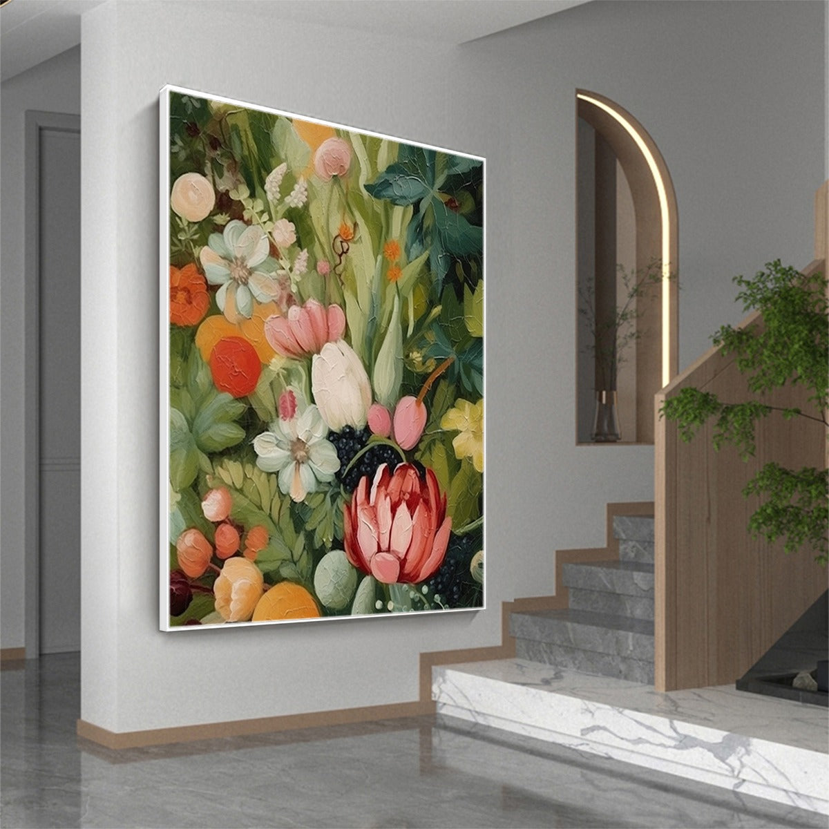 GARDEN'S GRACE: Textured Floral Still Life Oil Painting