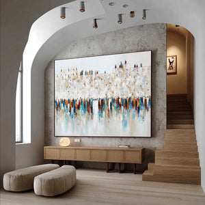 GATHERING: Textured Abstract Figurative Crowd Wall Art Painting