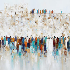 GATHERING: Textured Abstract Figurative Crowd Wall Art Painting