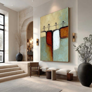GATHERING: Textured Wabi Sabi Abstract Figurative Painting