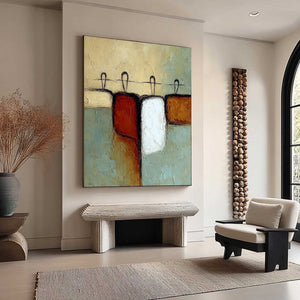 GATHERING: Textured Wabi Sabi Abstract Figurative Painting