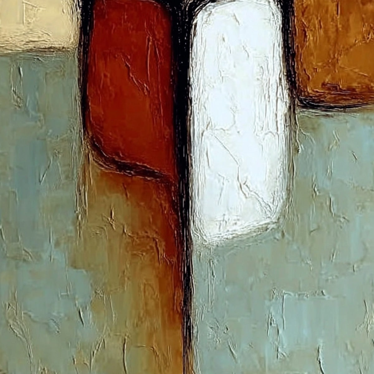 GATHERING: Textured Wabi Sabi Abstract Figurative Painting