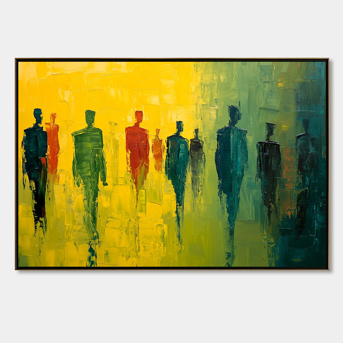 GATHERING LIGHT: Vibrant Abstract Figurative Oil Painting