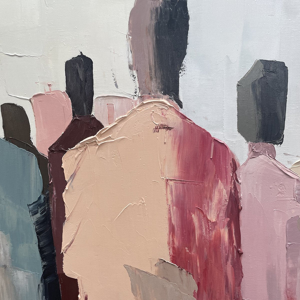 GATHERING_Abstract_Figurative_Palette_Knife_Oil_Painting