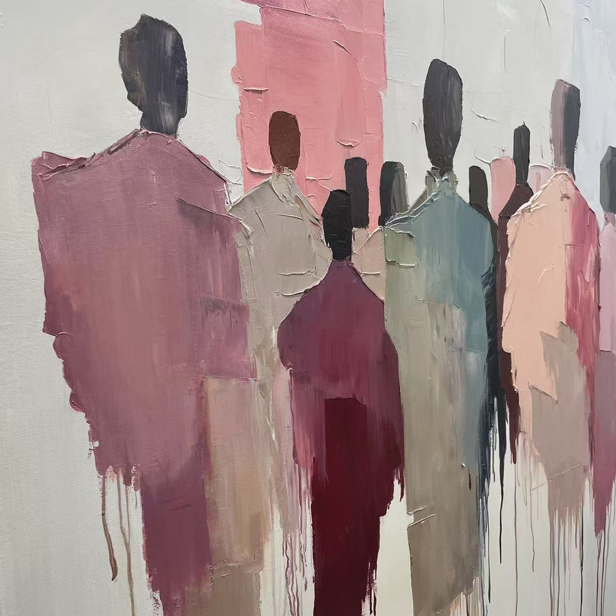 GATHERING_Abstract_Figurative_Palette_Knife_Oil_Painting