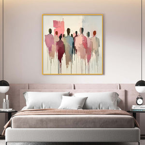 GATHERING_Abstract_Figurative_Palette_Knife_Oil_Painting