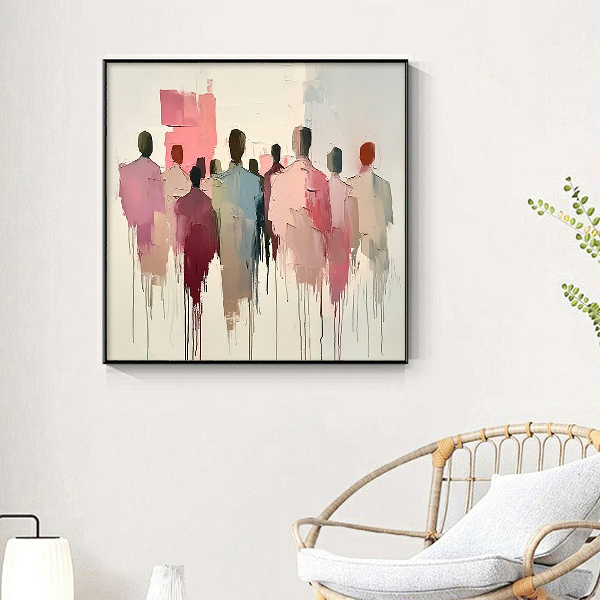 GATHERING_Abstract_Figurative_Palette_Knife_Oil_Painting