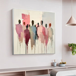 GATHERING_Abstract_Figurative_Palette_Knife_Oil_Painting