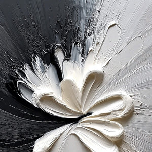 GENESIS: Black and White Textured Abstract Impasto Painting