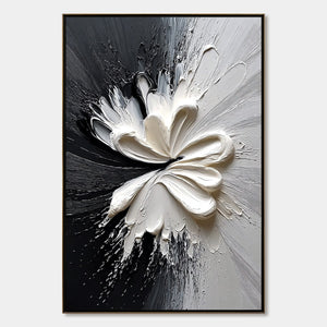 GENESIS: Black and White Textured Abstract Impasto Painting