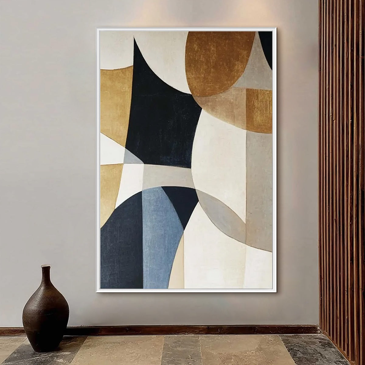 GEOMETRIC BALANCE Abstract Minimalist Geometric Oil Painting
