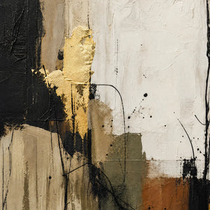 GOLD THREAD: Black Gold Linear Abstract