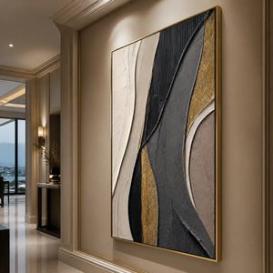 GOLDEN BALANCE: Black Gold Geometric Abstract
