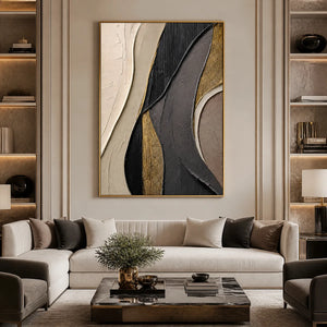 GOLDEN BALANCE: Black Gold Geometric Abstract