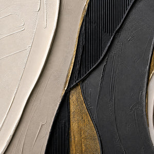 GOLDEN BALANCE: Black Gold Geometric Abstract