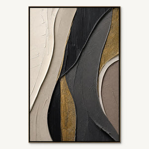 GOLDEN BALANCE: Black Gold Geometric Abstract