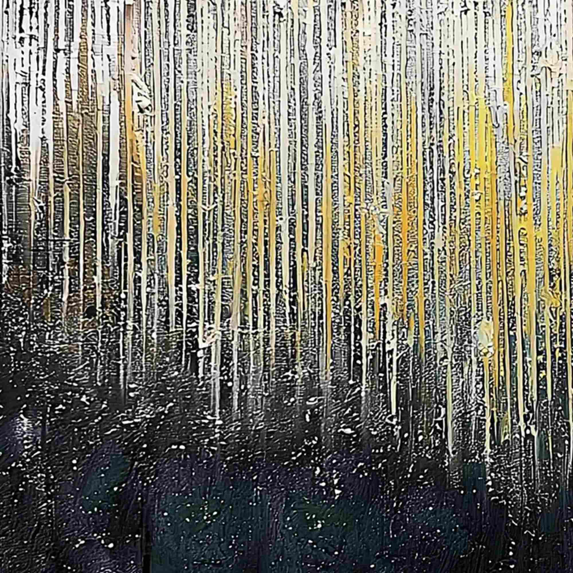 GOLDEN CASCADE: Large Textured Abstract Gold and Black Painting