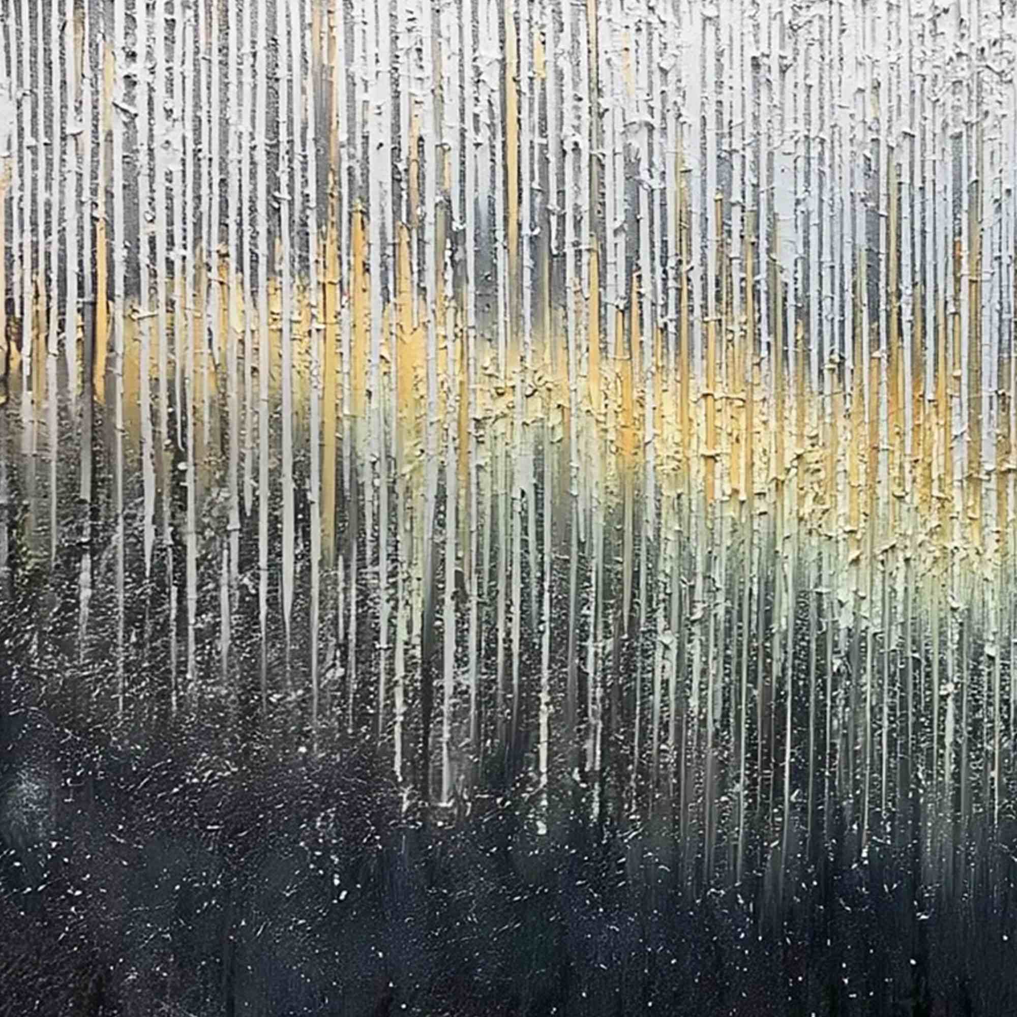 GOLDEN CASCADE: Large Textured Abstract Impasto Painting with Gold and Silver