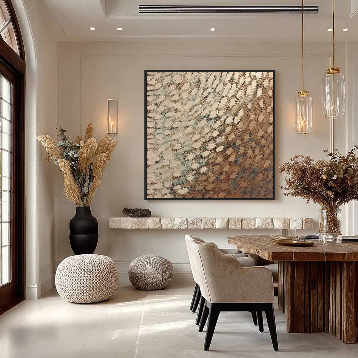 GOLDEN DRIFT: Textured Wabi Sabi Abstract Oil Painting