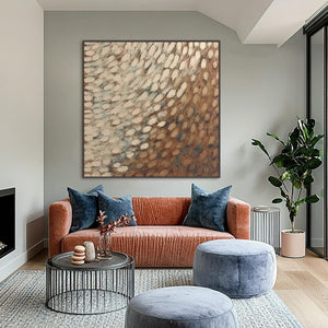 GOLDEN DRIFT: Textured Wabi Sabi Abstract Oil Painting