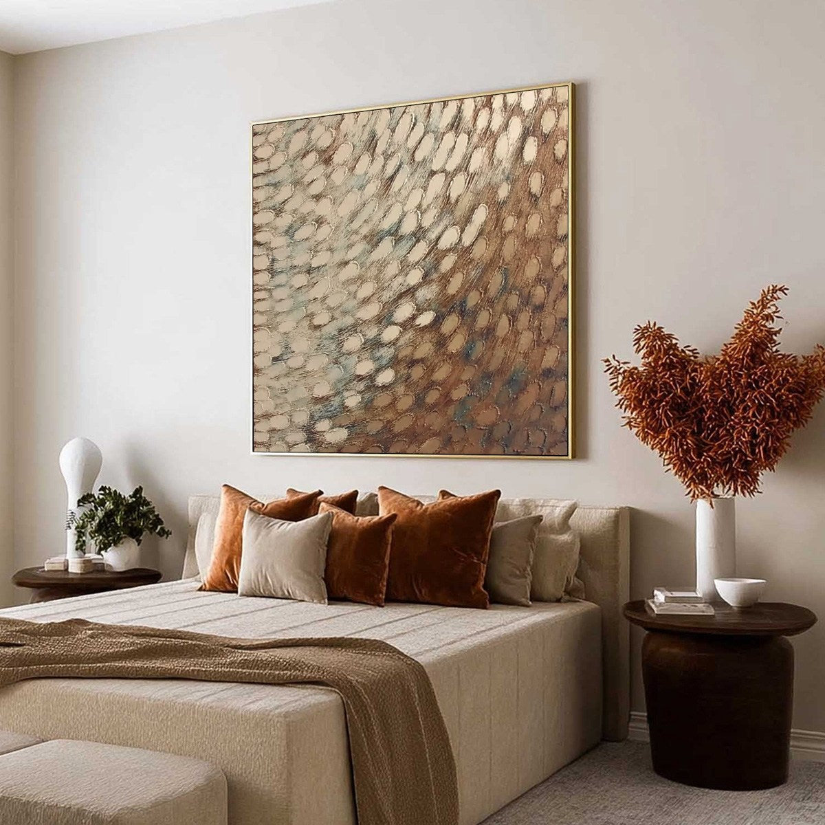 GOLDEN DRIFT: Textured Wabi Sabi Abstract Oil Painting
