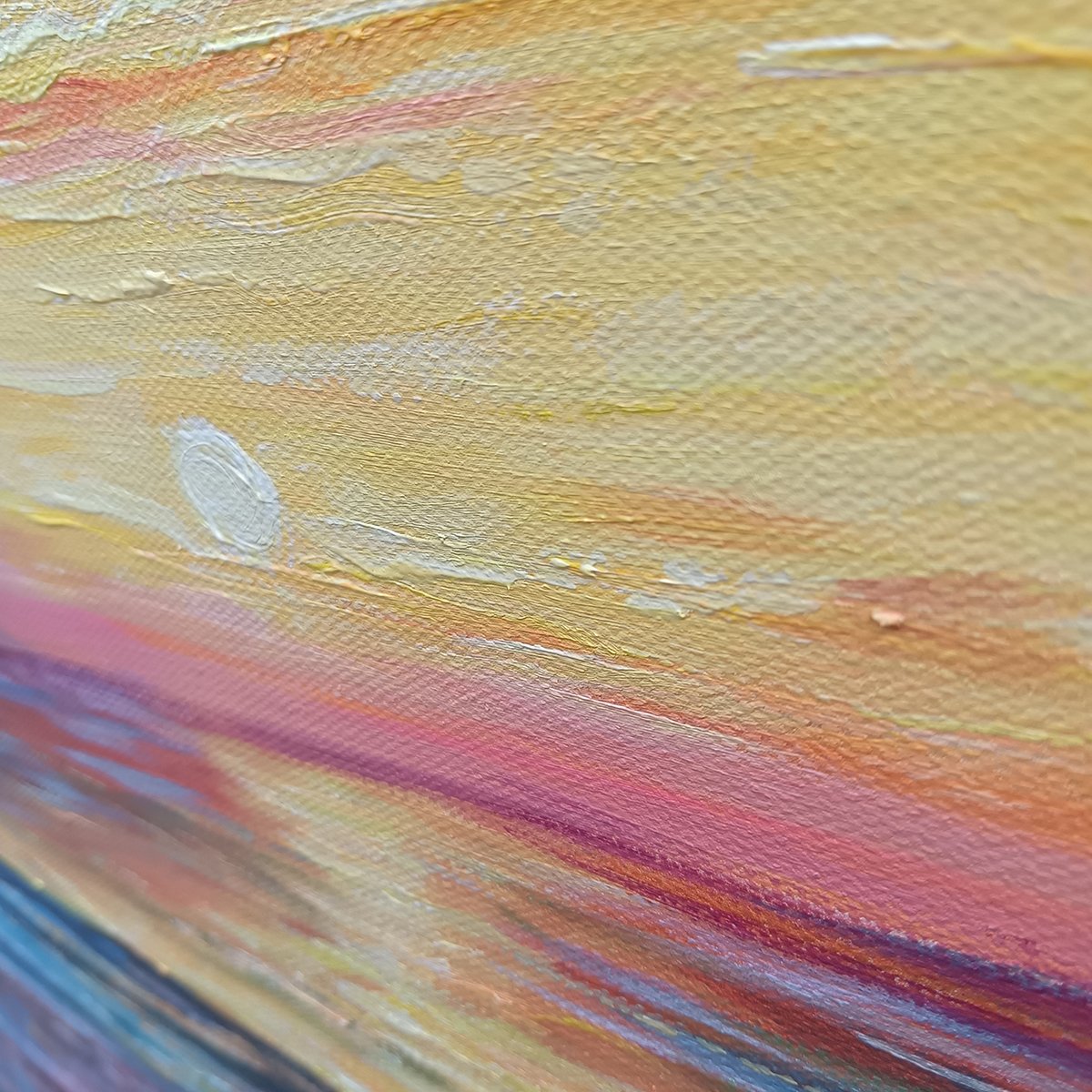 Ready to Ship ｜GOLDEN HOUR: Vibrant Sunset Seascape Oil Painting