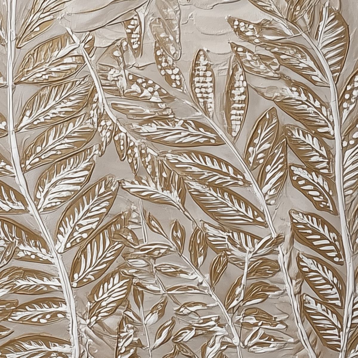 GOLDEN BOTANICALS: Textured Metallic Gold Leaf Oil Painting