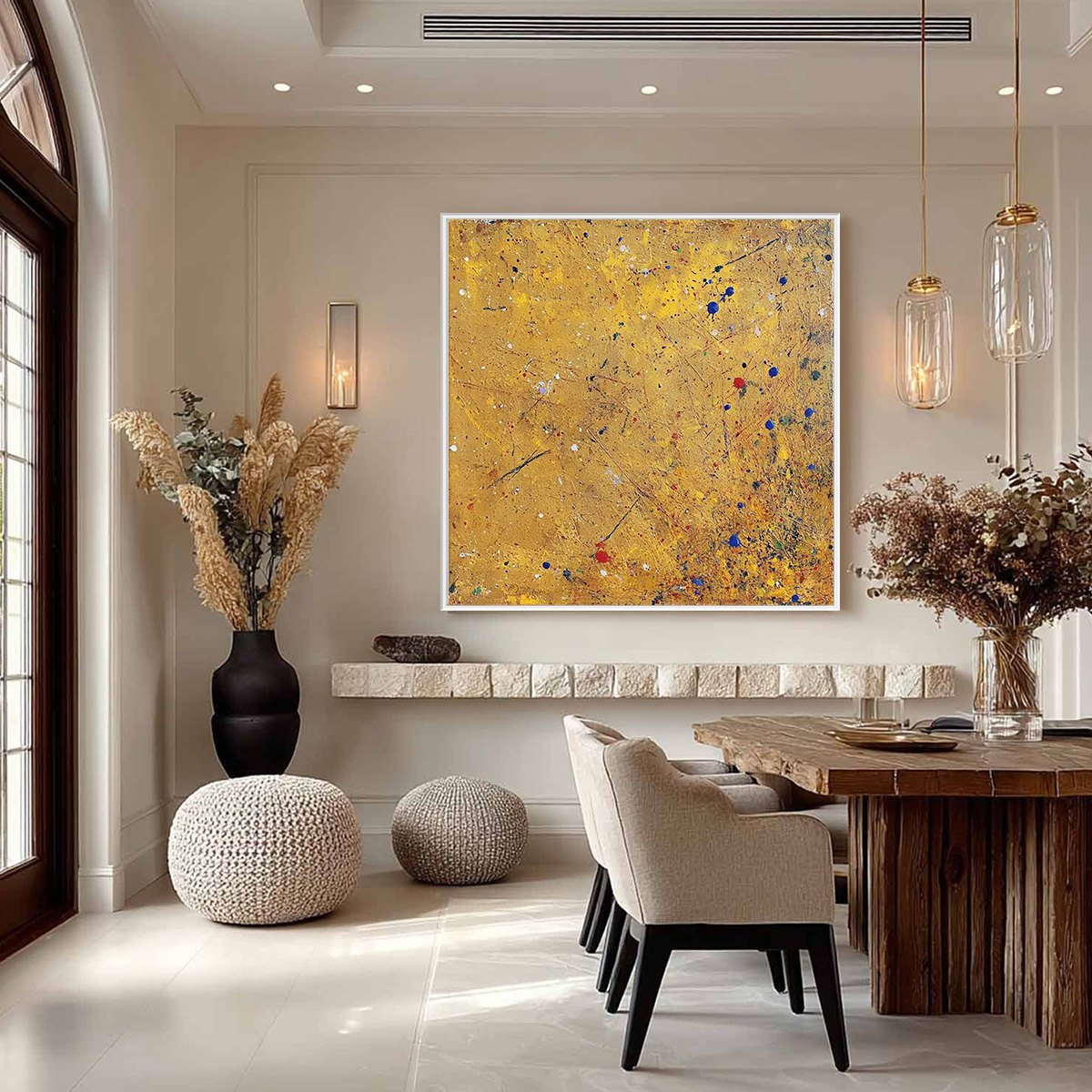 GOLDEN CHORUS: Abstract Expressionist Oil Painting