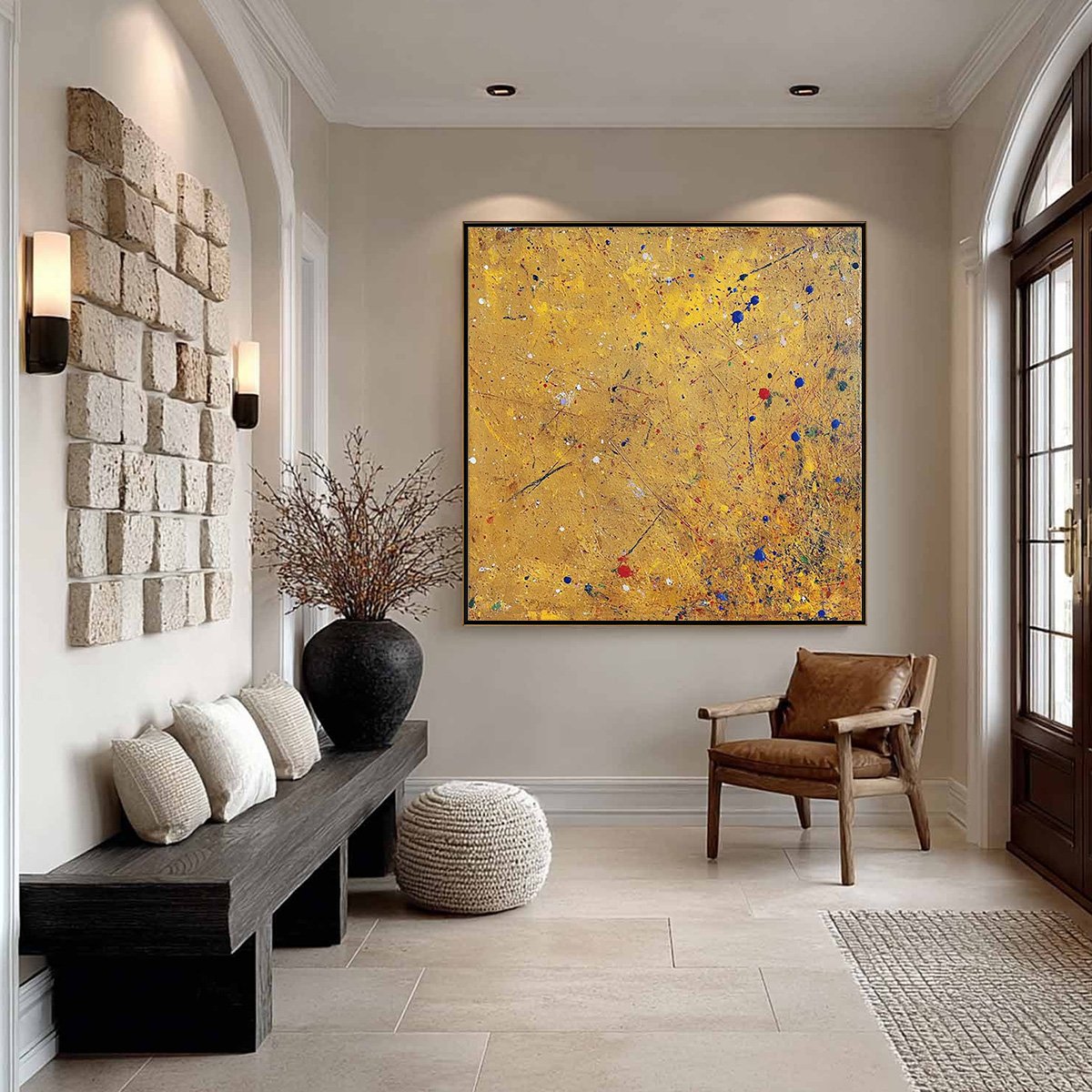GOLDEN CHORUS Abstract Expressionist Oil Painting