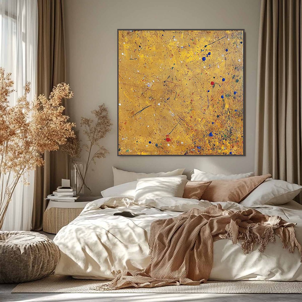 GOLDEN CHORUS: Abstract Expressionist Oil Painting
