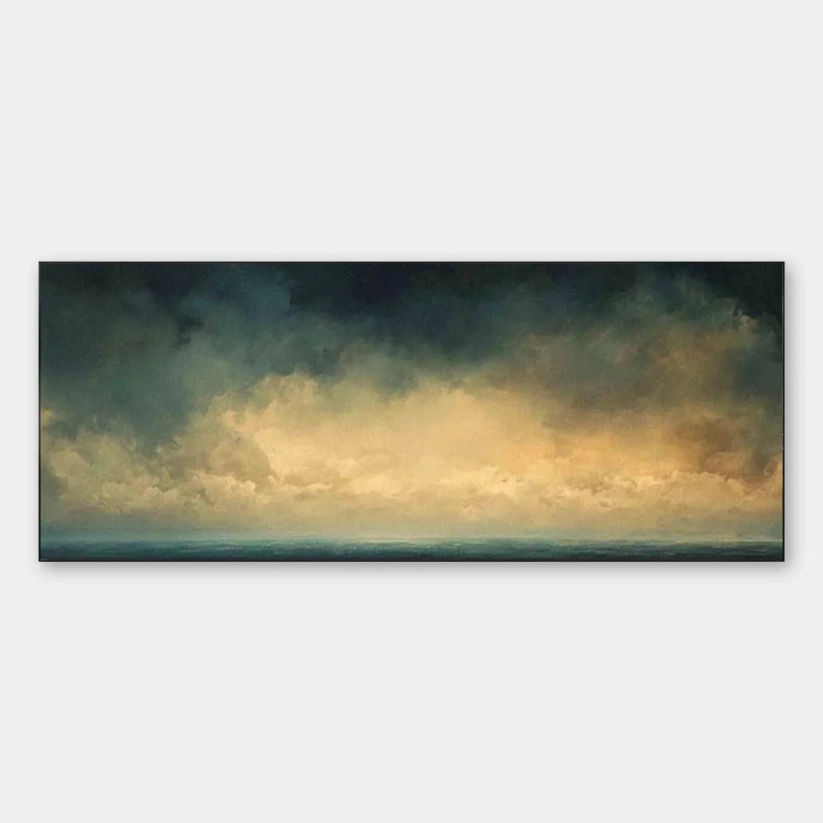 Seascape Painting, Panoramic Wall Art, Coastal Decor