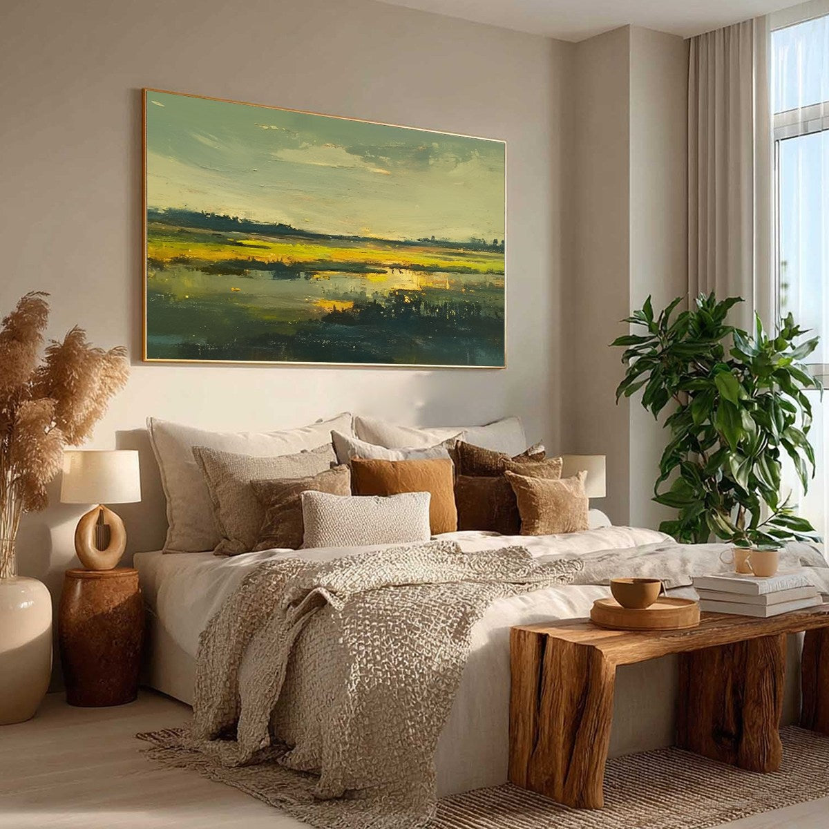 GOLDEN MARSH: Abstract Impressionist Landscape Painting