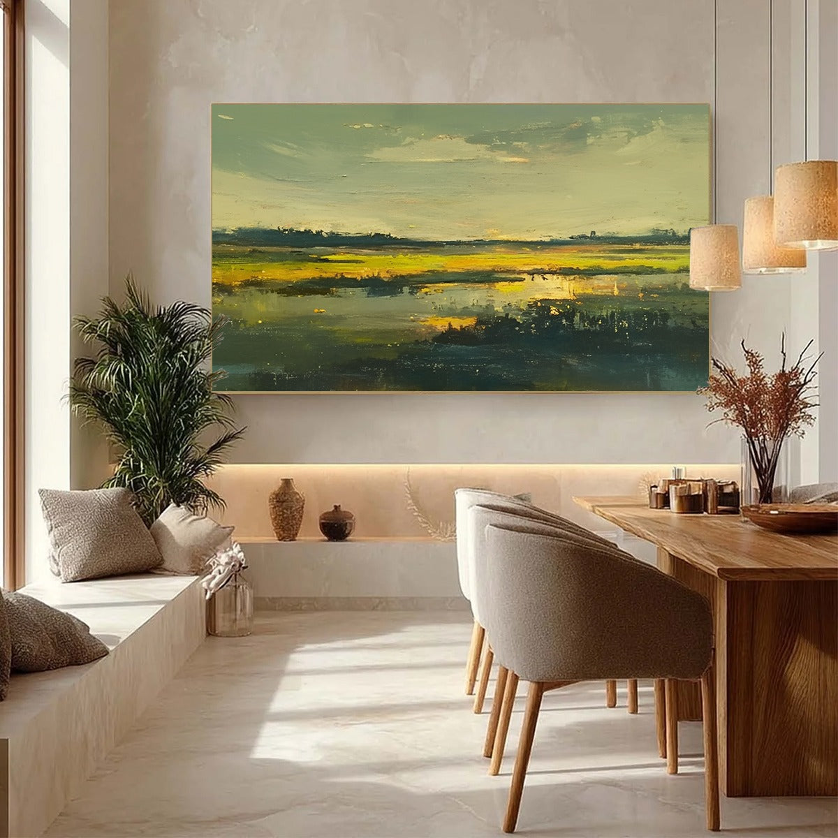 GOLDEN MARSH: Abstract Impressionist Landscape Painting